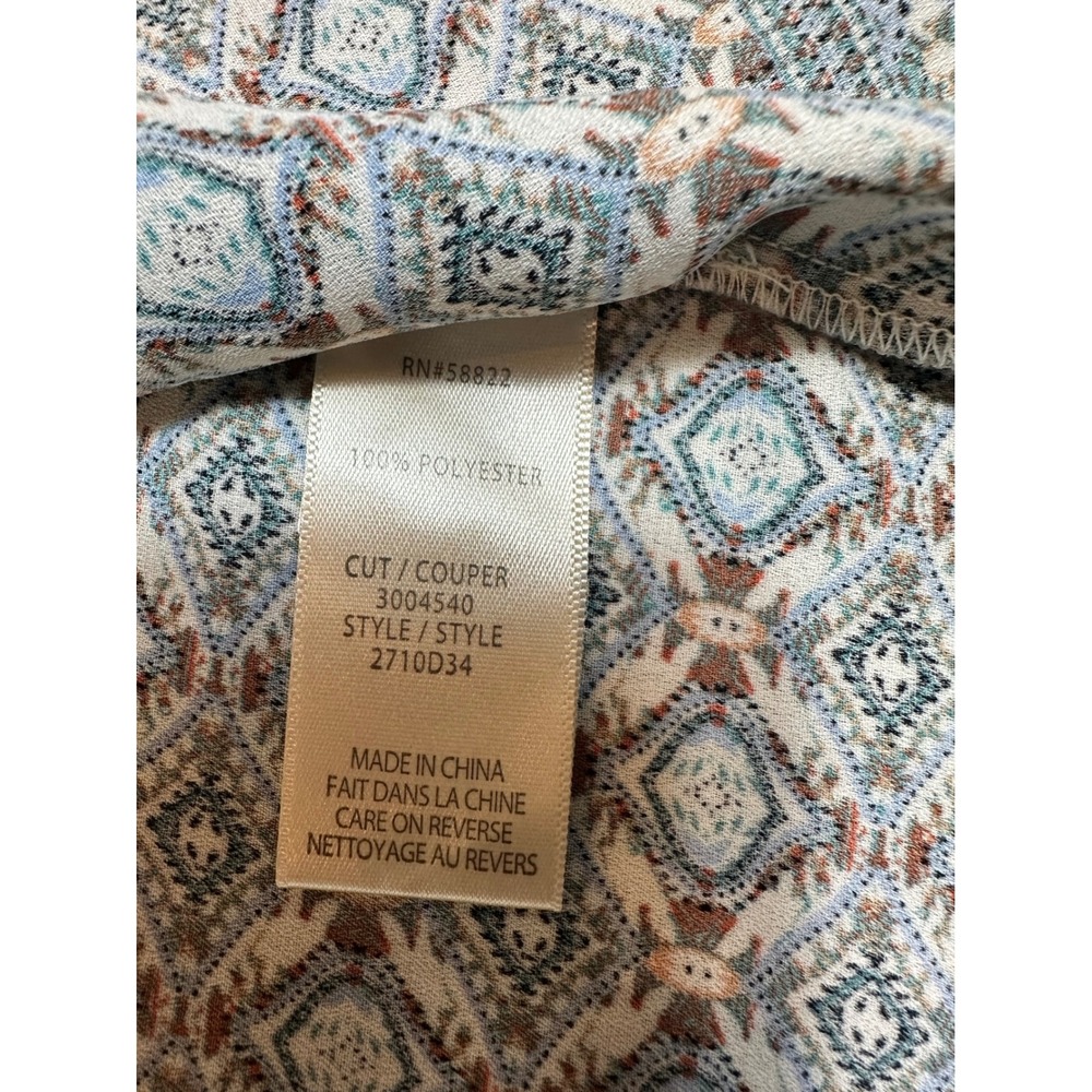 Max Studio Blue Patterned Blouse - Picture 4 of 10